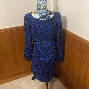 Ava Viv Dresses Ava Viv Xxl Blue And Black Polka Dot Dress